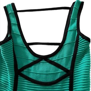 2B Bebe Gorgeous Green Bodycon Dress Size Medium. Great condition!